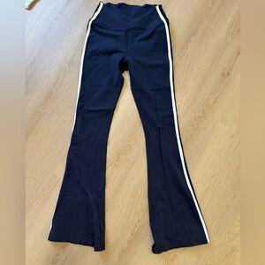 Splits59 Navy Flare Pants with White and Black Side Stripe M